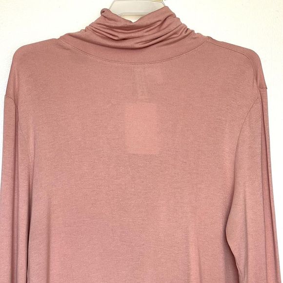 Divided H&M Womens Turtleneck Blouse Top Size Medium Pink Long Sleeve Stretch - Picture 3 of 11